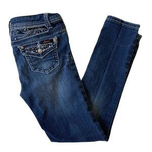 Seven7 Straight Leg Flap Pockets Denim Jeans - Girls 12